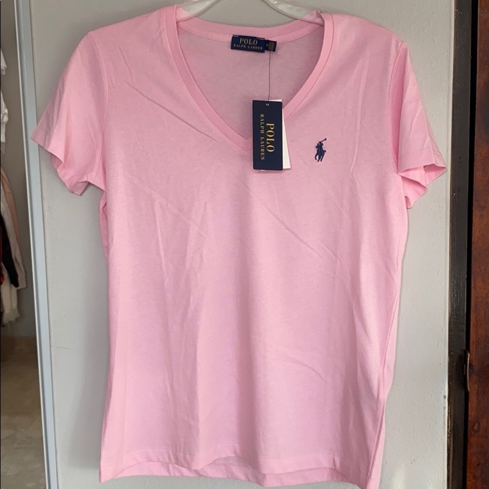 Polo by Ralph Lauren Pink V-Neck Short Sleeve Tee